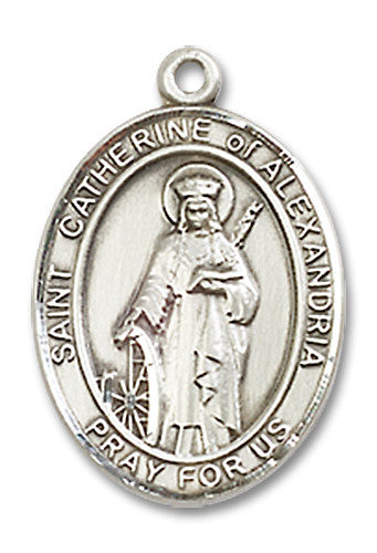 Extel Medium Oval Sterling Silver St. Catherine Medal Made in USA