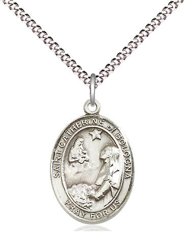 Extel Medium Oval Pewter St. Catherine Pendant Made in USA