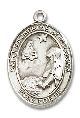 Extel Medium Oval Sterling Silver St. Catherine Medal USA