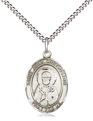Extel Medium Oval Pewter St. John Chrysostom Pendant