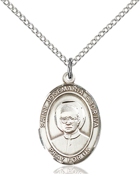 Extel Medium Oval Sterling Silver St. Josemaria Pendant USA