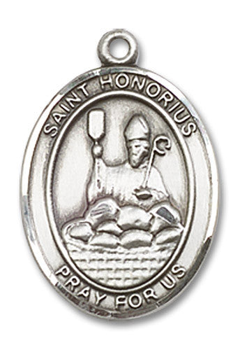 Extel Medium Oval Sterling Silver St. Honorius Medal Made in USA