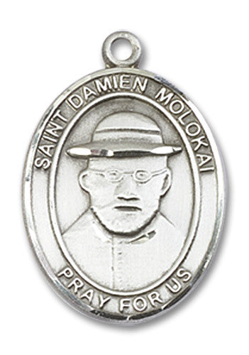 Extel Medium Oval Sterling Silver St. Damien Medal USA
