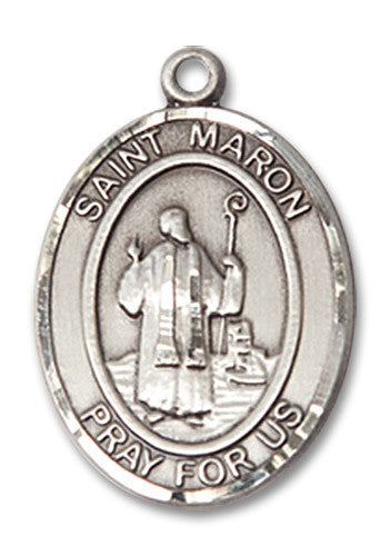 Extel Medium Oval Sterling Silver St. Maron Medal Made in USA