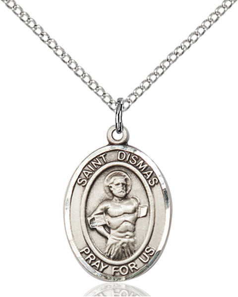 Extel Medium Oval Sterling Silver St. Dismas Pendant USA