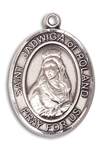 Extel Medium Oval Sterling Silver St. Jadwiga Medal USA
