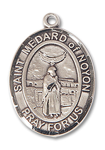 Extel Medium Oval Sterling Silver St. Medard Medal USA