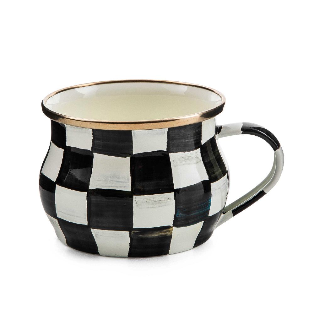 MacKenzie-Childs Courtly Check Enamel Teacup