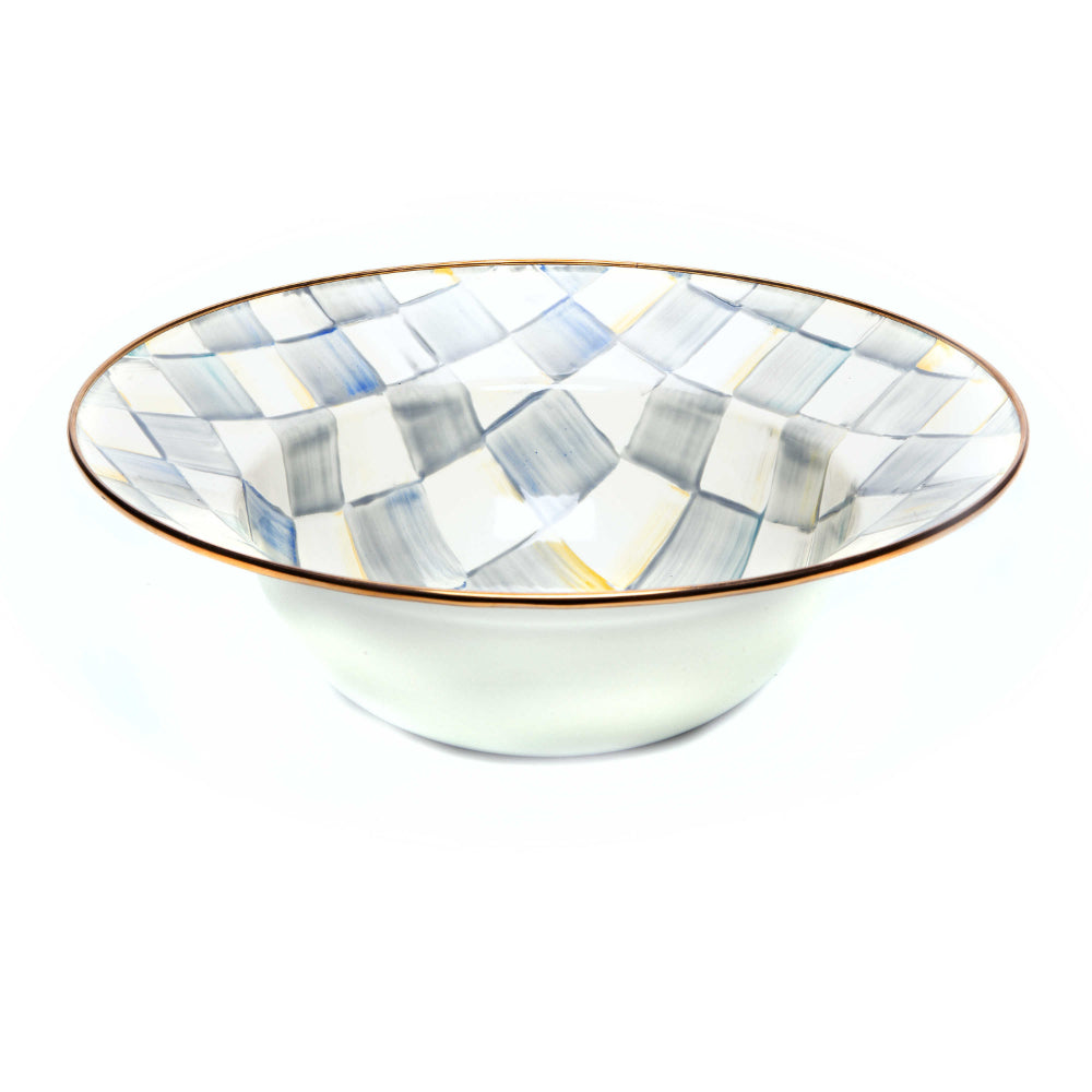 MacKenzie-Childs Sterling Check Enamel Serving Bowl