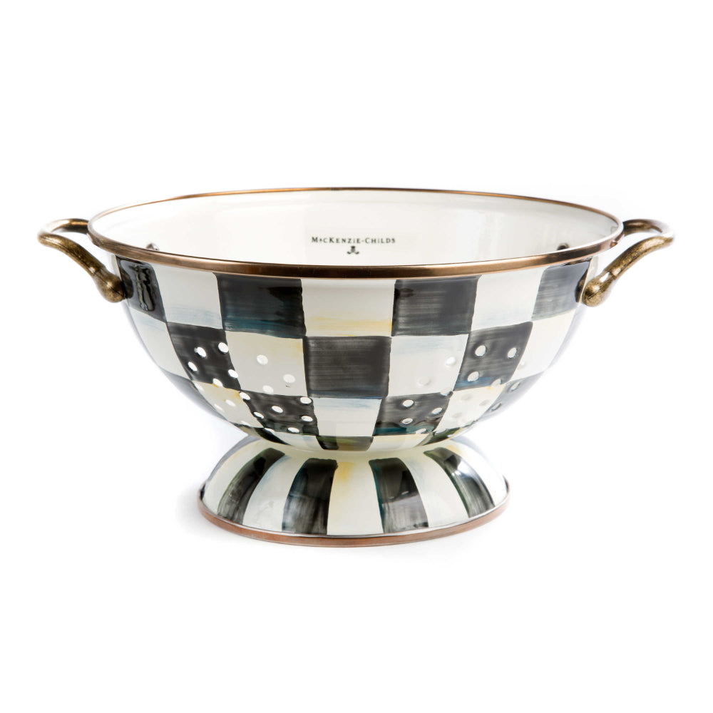 MacKenzie-Childs Courtly Check Enamel Colander - Large