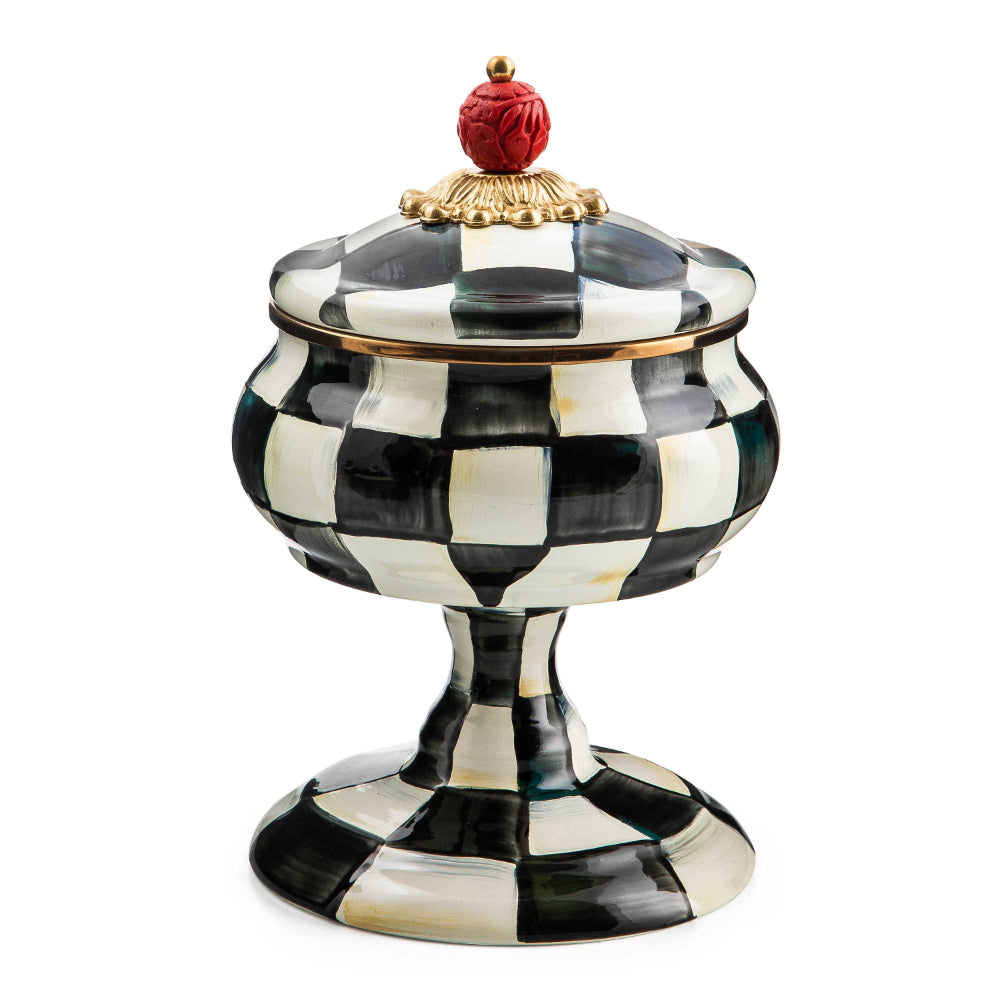 MacKenzie-Childs Courtly Check Enamel Curiosity Pot
