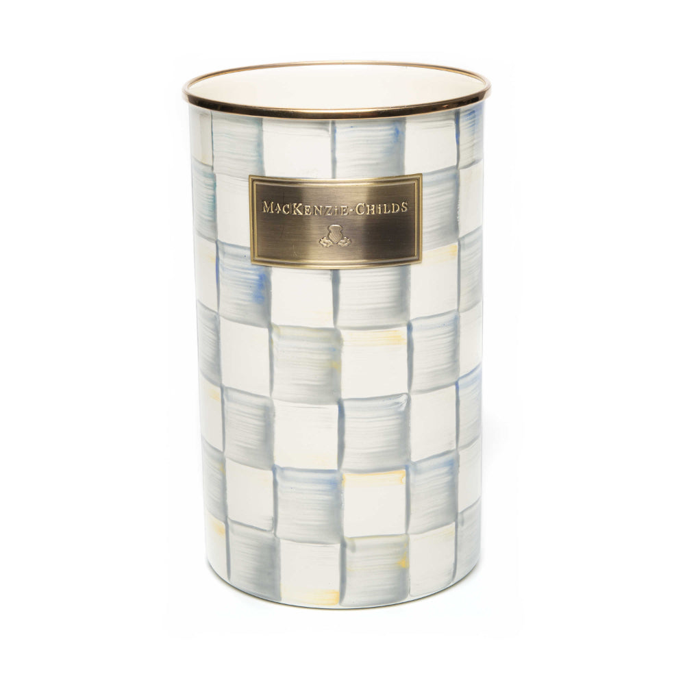 Mackenzie-Childs Sterling Check Enamel Utensil Holder