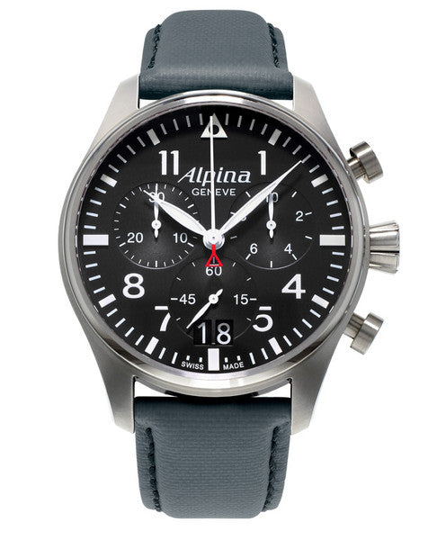 Alpina AL-372B4S6 Startimer Pilot Big Date Chronograph Black Dial