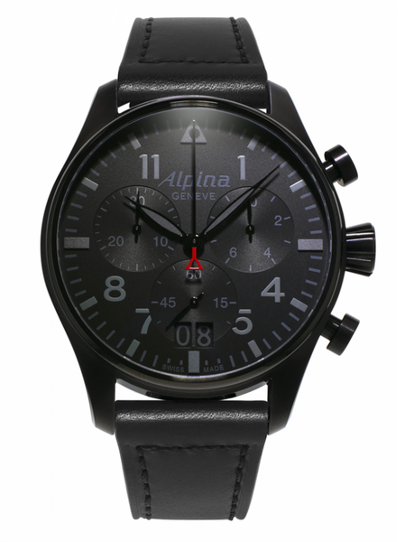Alpina AL-372BB4FBS6 Startimer Pilot Big Date Chronograph Shadow Line Black Dial