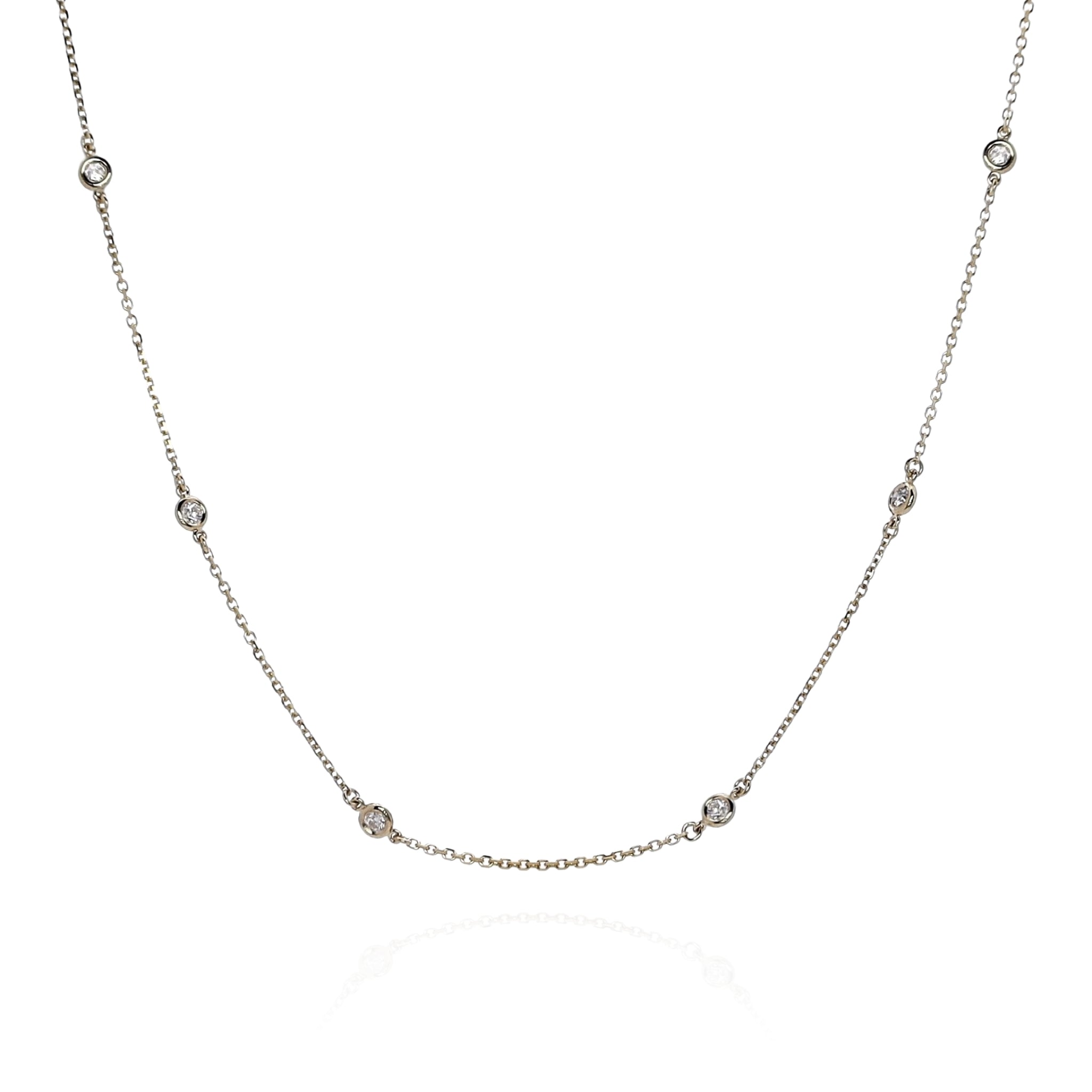 14k Yellow Gold 18" 0.35-0.49ct Diamonds By The Yard Necklace