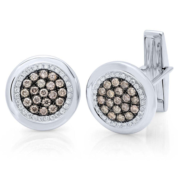 1.00CT WHITE & CHAMPAGNE DIAMOND CUFF LINKS