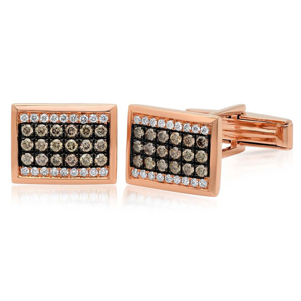 1.13CT WHITE & CHAMPAGNE DIAMOND CUFF LINKS