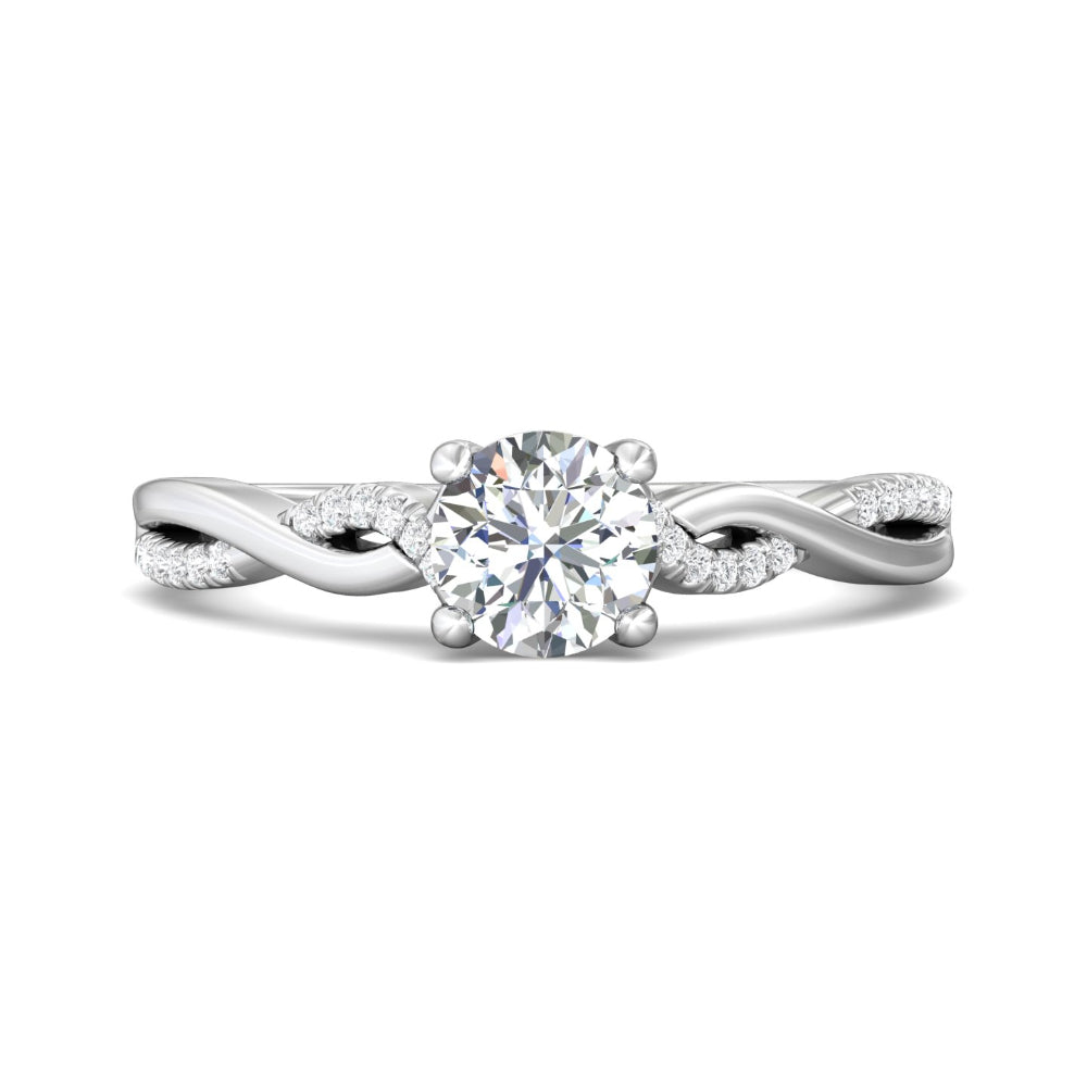 Martin Flyer 14k Round-Cut Diamond Engagement Ring with Twist Shank