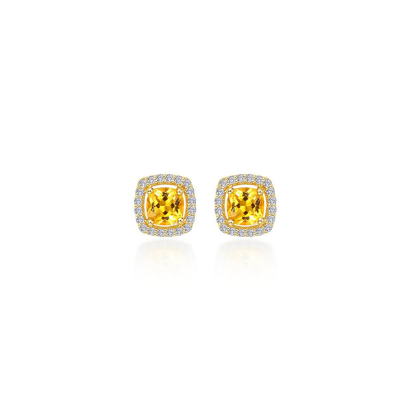 Lafonn Classic Cushion Citrine Earring E0329CAG00