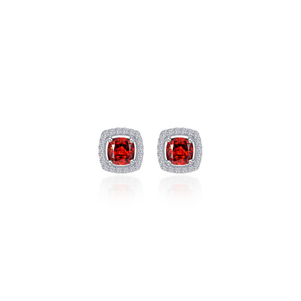 Lafonn Classic Cushion Garnet Earring E0329GNP00