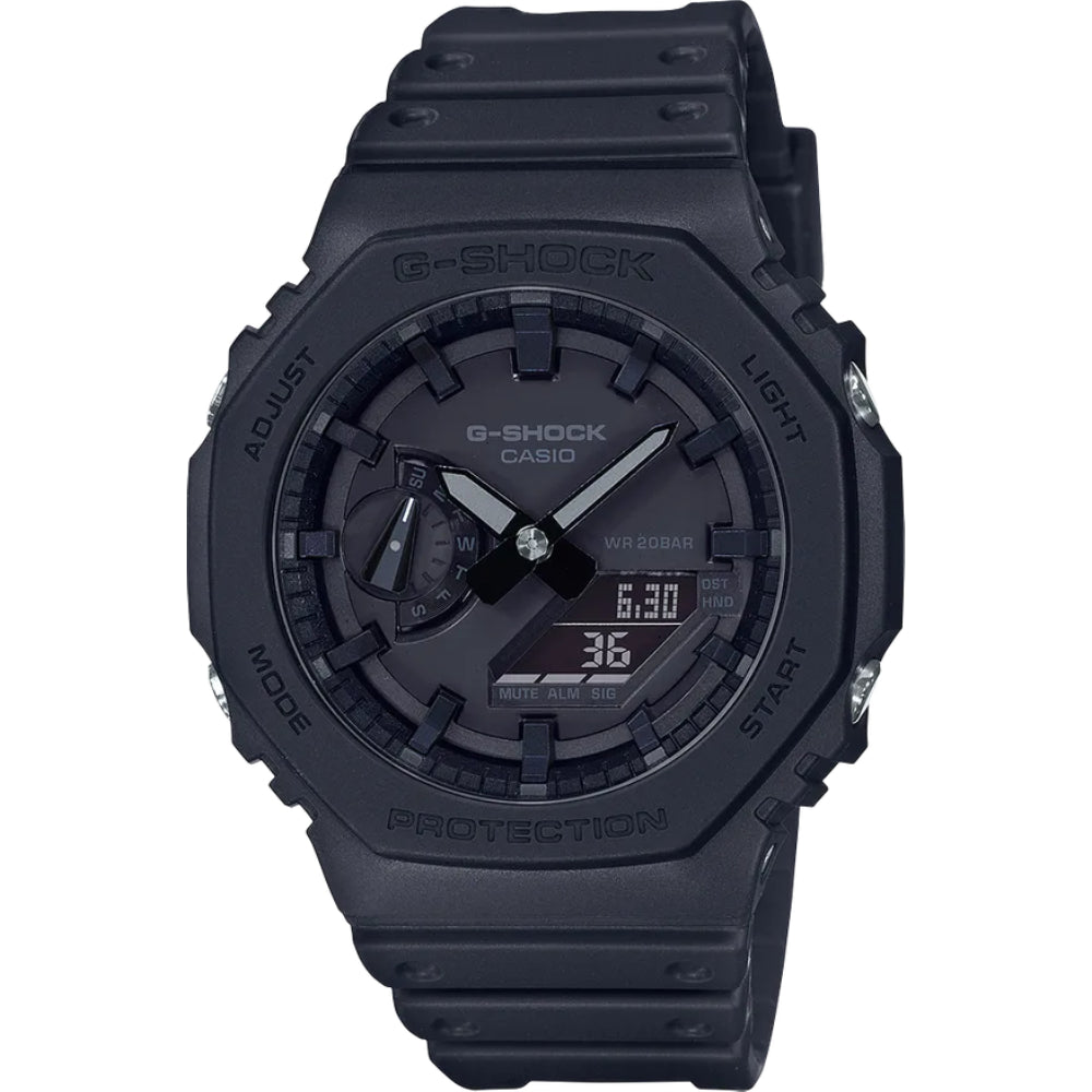 G-Shock 2100 Series Monochrome Black Resin Watch, GA2100-1A1