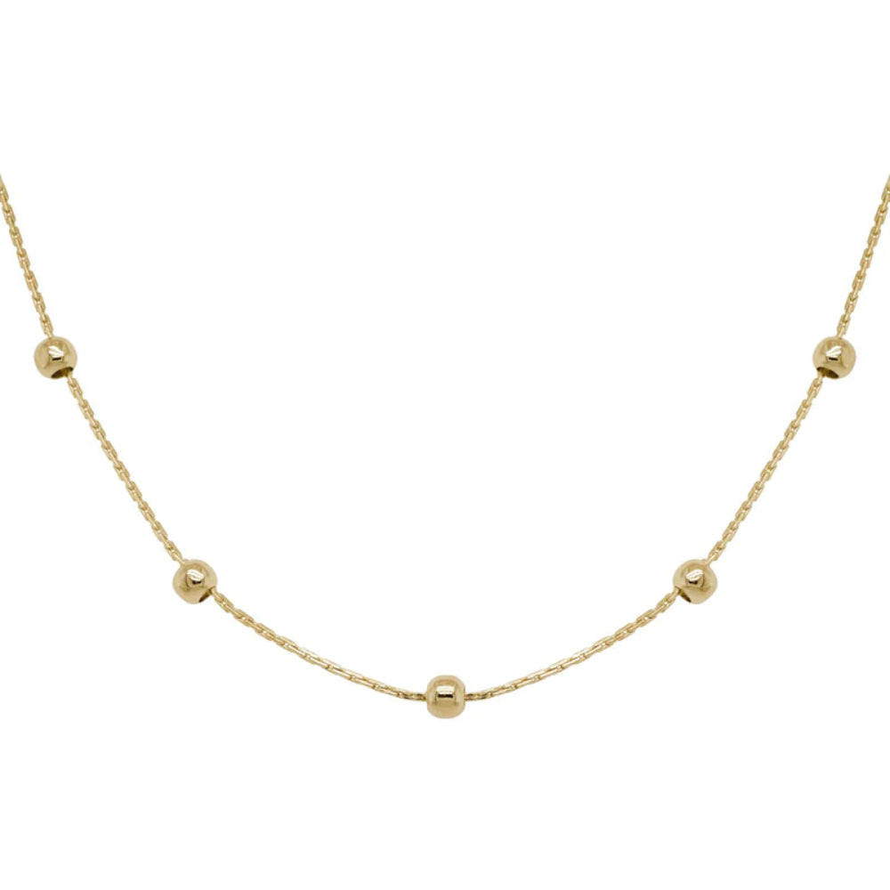 14k Gold Beaded Chain 16"