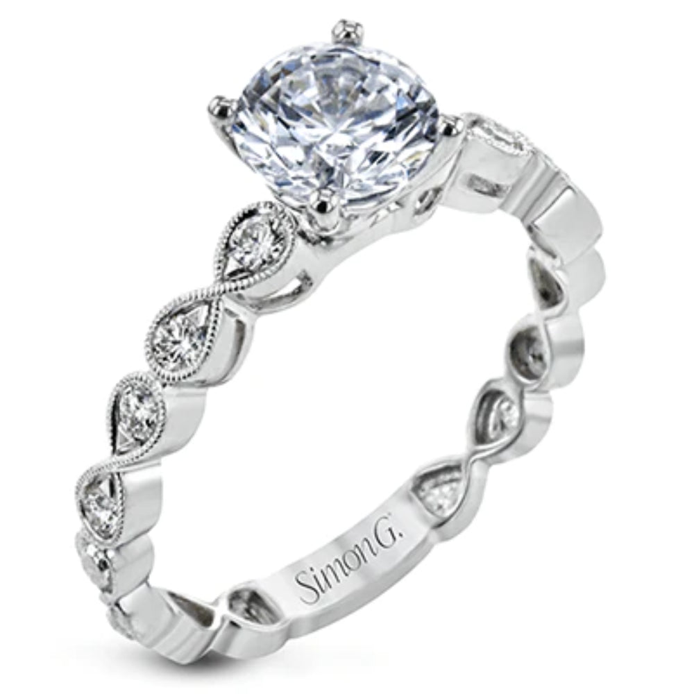 Simon G. 18k Gold Round-Cut Engagement Ring