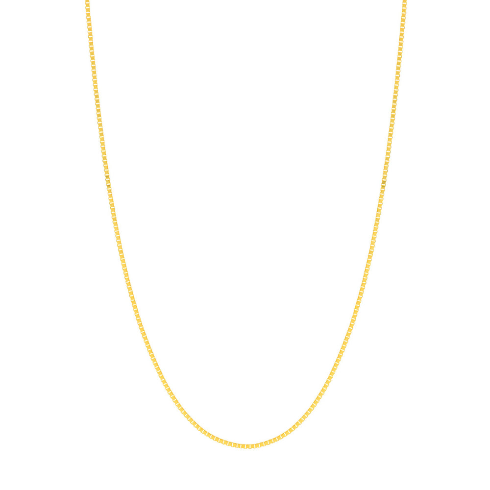 14k Gold Box Chain with Slider Bead
