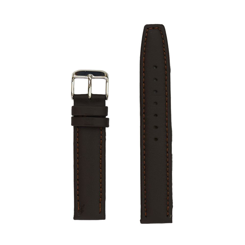 Men's Genuine Smooth Leather Watch Band - Brown