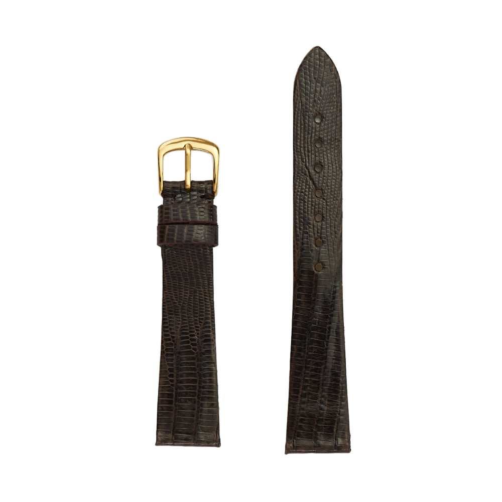 Men's Genuine Teju Lizard Leather Watch Band - Brown