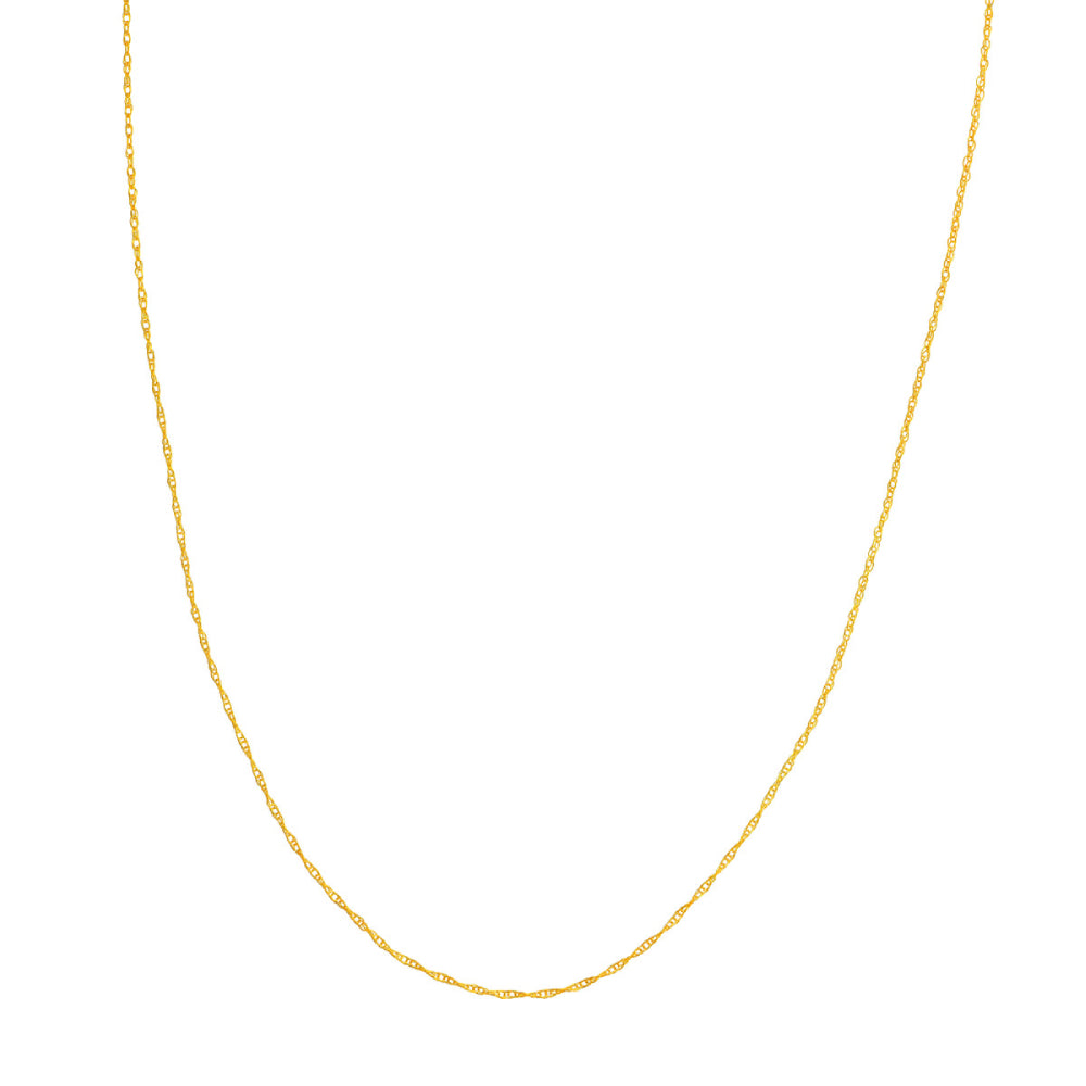 14k Gold 1.3mm Rope Chain, 16"