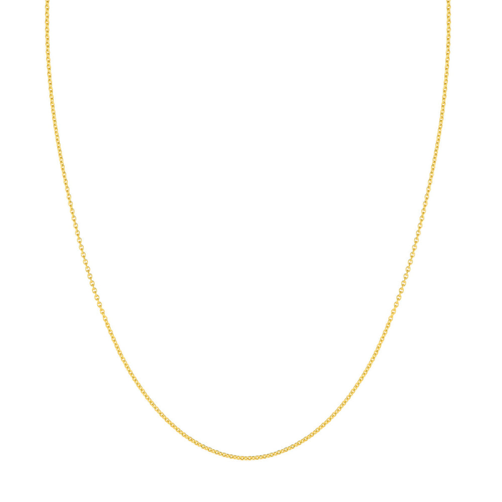 14k Gold 1.5mm Cable Chain, 18"