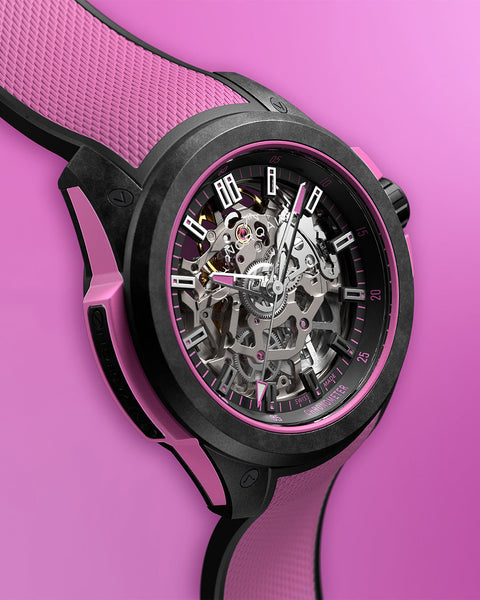 Norqain Wild One Skeleton 39Mm Hyper Pink NNQ3001QBPI1AS/B003