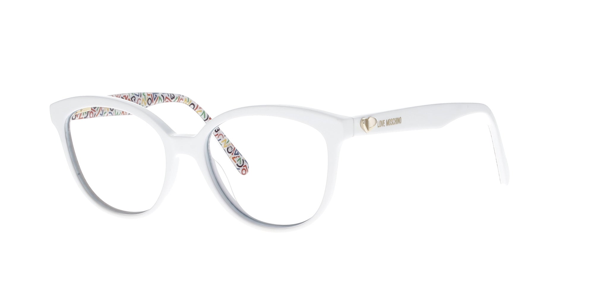 White Love MOSCHINO Round Frame