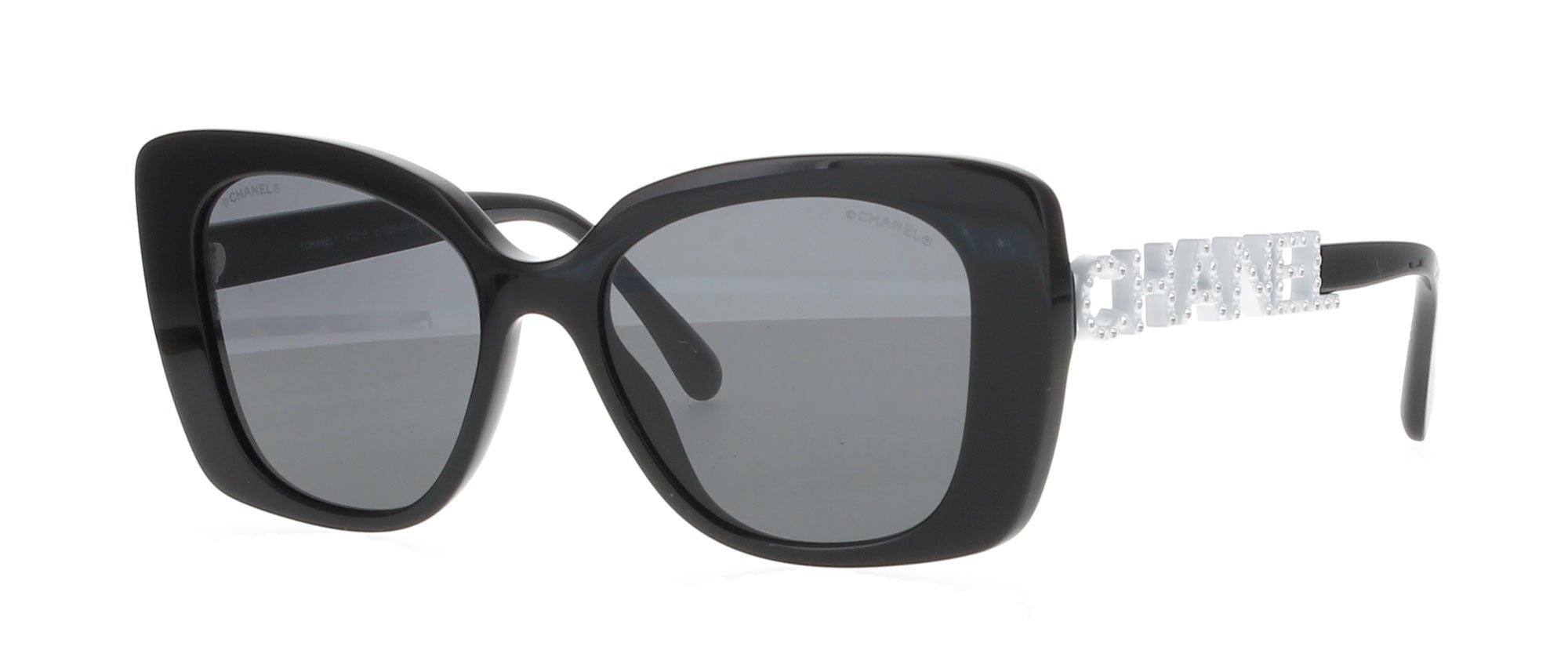 CHANEL Shiny Black Sunglasses