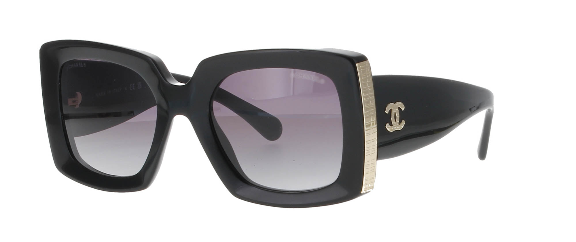 CHANEL Black and Gold Sunglasses