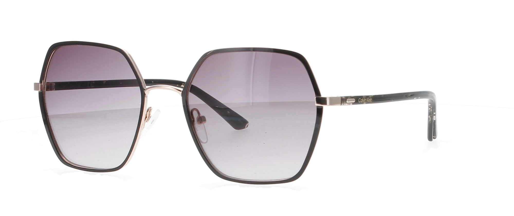 CALVIN KLEIN Black and Gold Metal Sunglasses
