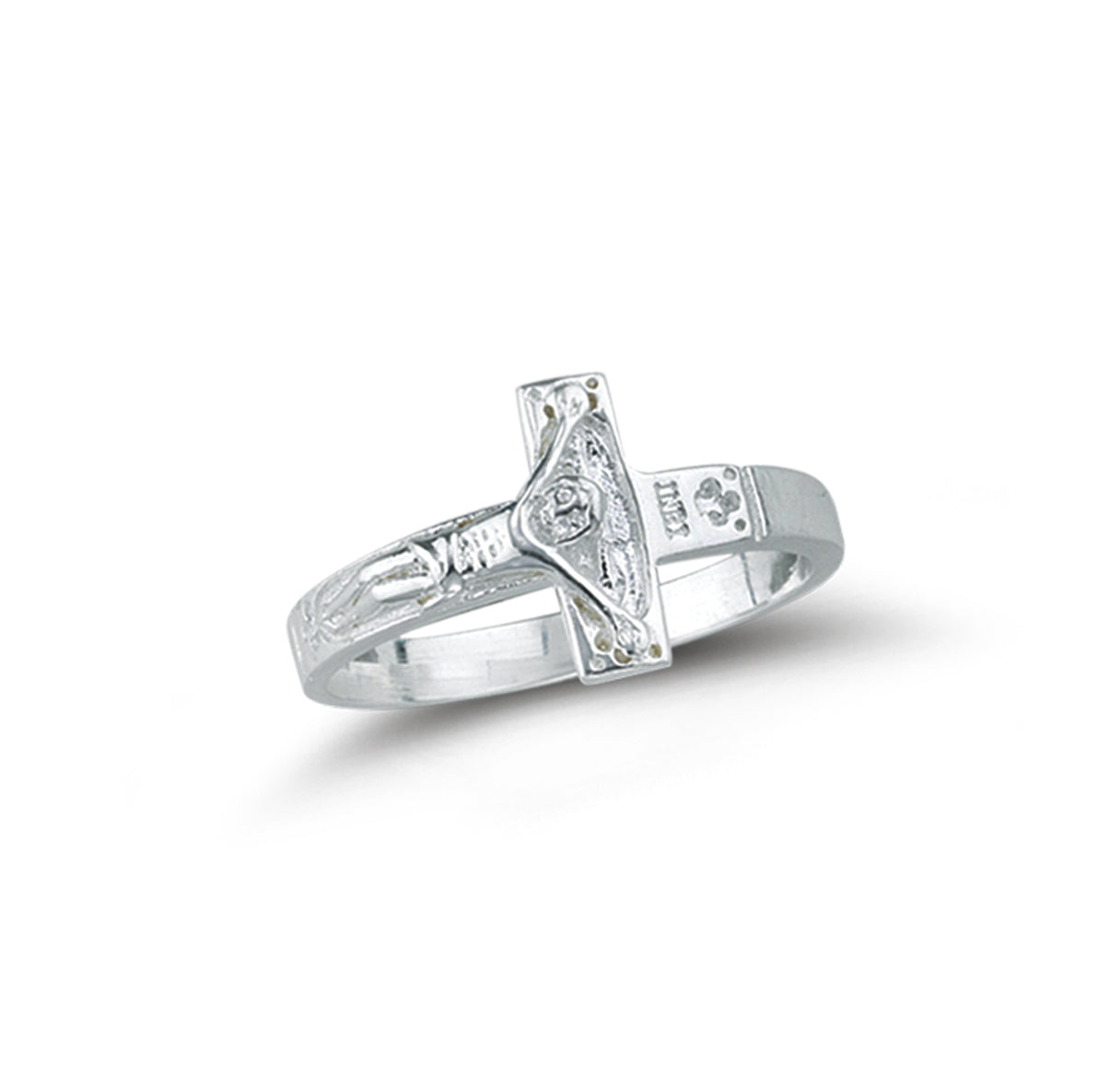 Elegant Sterling Silver Crucifix Ring for Men and Women