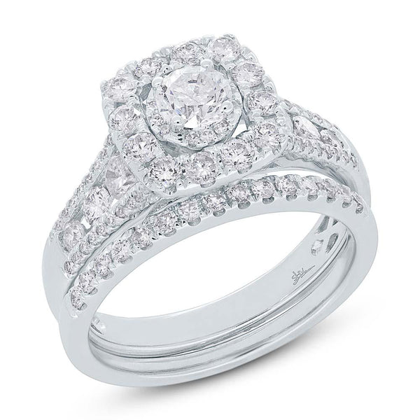 0.40CT-CTR(ROUND) 1.15CT-SIDE DIAMOND WEDDING SET 2-PC