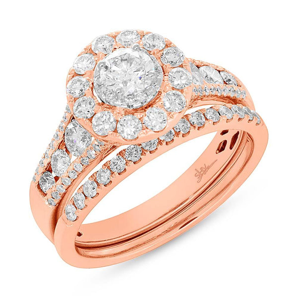0.40CT-CTR(ROUND) 1.20CT-SIDE DIAMOND WEDDING SET 2-PC