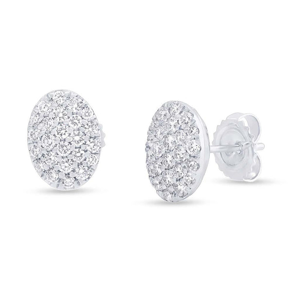 0.76CT DIAMOND PAVE OVAL STUD EARRING