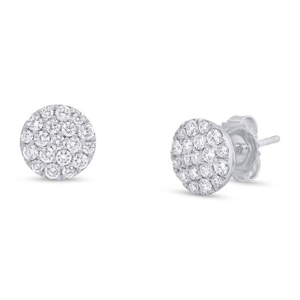 0.72CT DIAMOND PAVE CIRCLE STUD EARRING