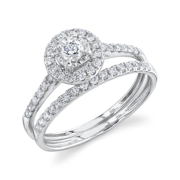 0.48CT DIAMOND WEDDING SET ROUND 2-PC