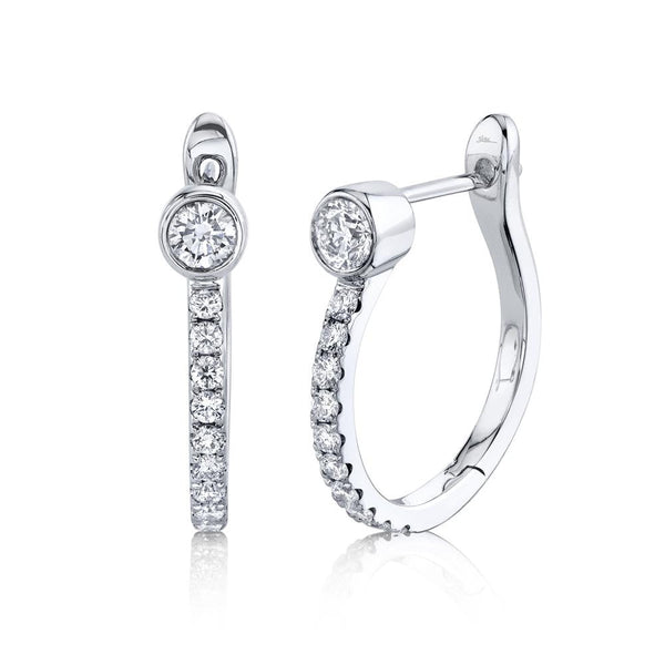 0.70CT DIAMOND BEZEL HOOP EARRING