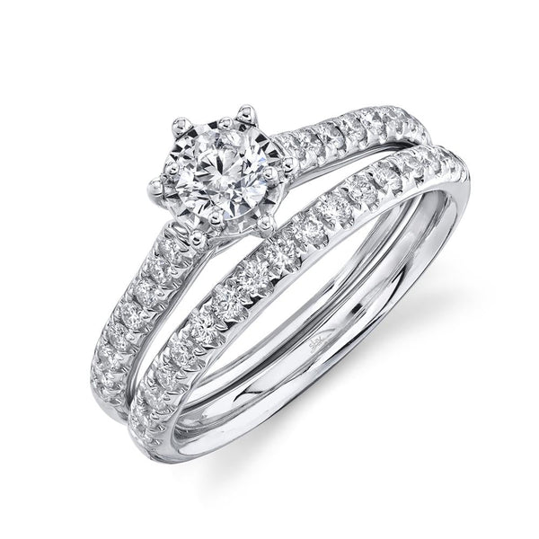 0.40CT-CTR(ROUND) 0.44CT-SIDE DIAMOND WEDDING SET 2-PC