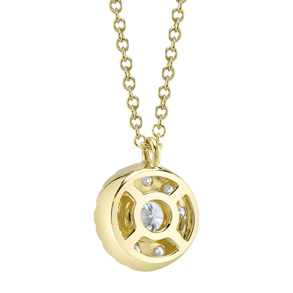 Shy Creation 0.22Ct-Ctr(Round) 0.28Ct-Side Diamond Cluster Necklace SC22008044