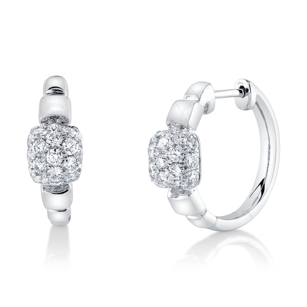 0.74CT DIAMOND PAVE HOOP EARRING