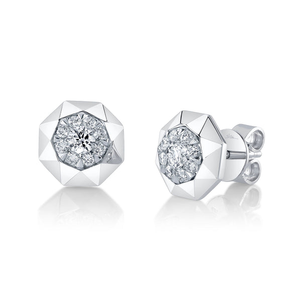 0.40CT DIAMOND OCTAGON STUD EARRING