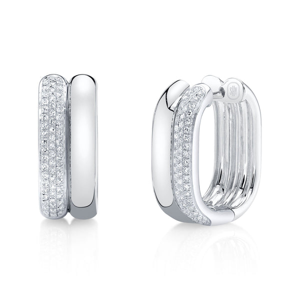 0.33CT DIAMOND OVAL HOOP EARRING