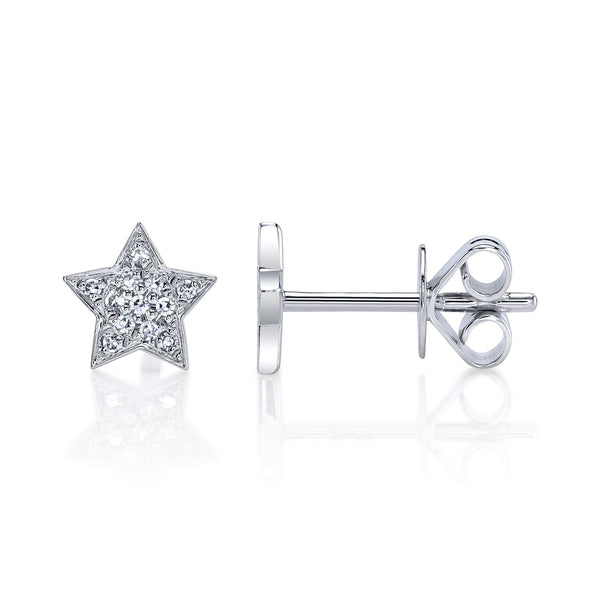 Shy Creation 0.07Ct Diamond Star Stud Earring SC55001302
